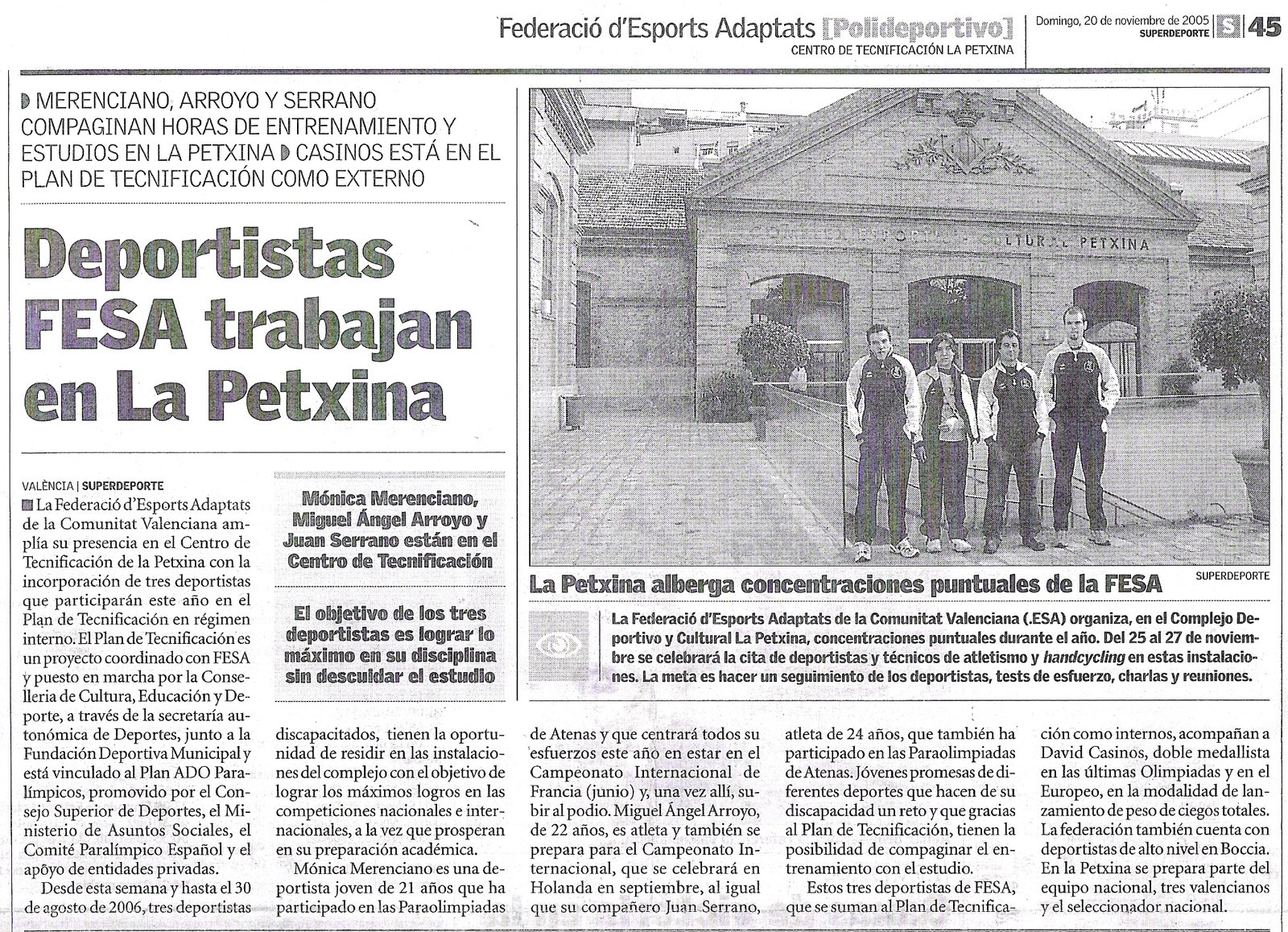 Noticia SuperDeporte 2005